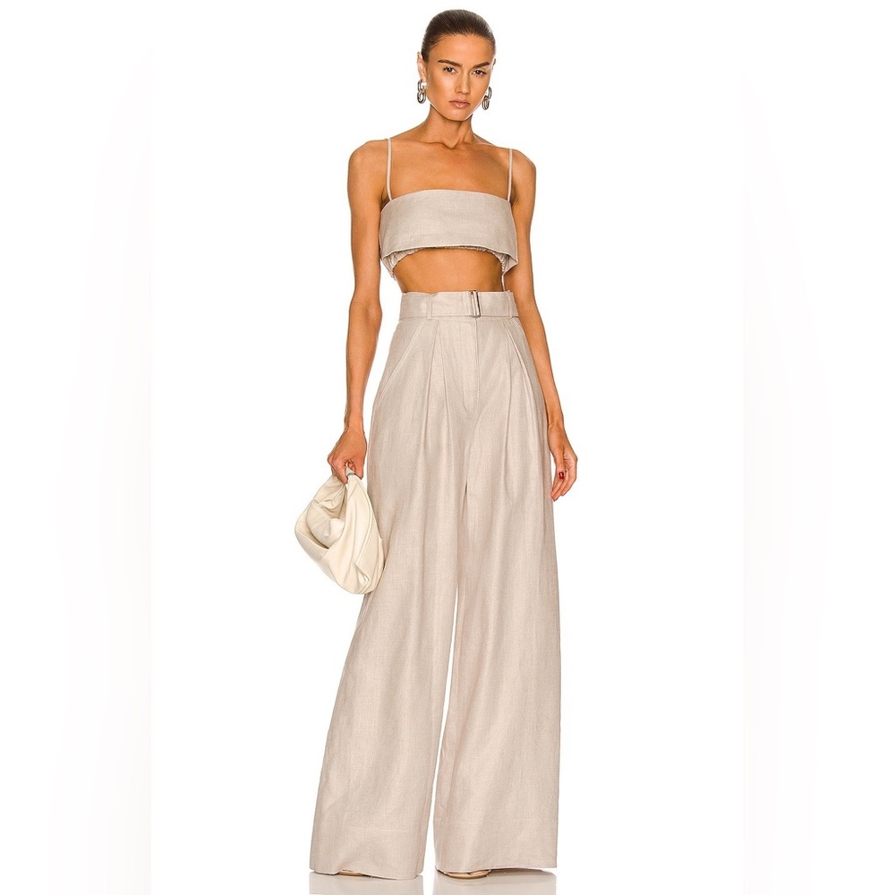 Matthew Bruch Beige Linen Set